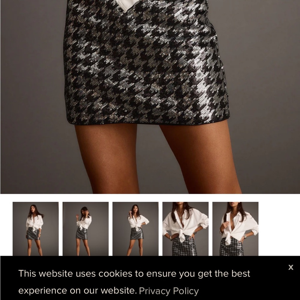 Black & Sequin Mini Skirt